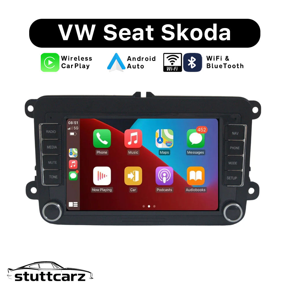 „(VW/SEAT/ŠKODA) Apple CarPlay/Android Auto Touchscreen Radio für Volkswagen, Seat & Škoda“